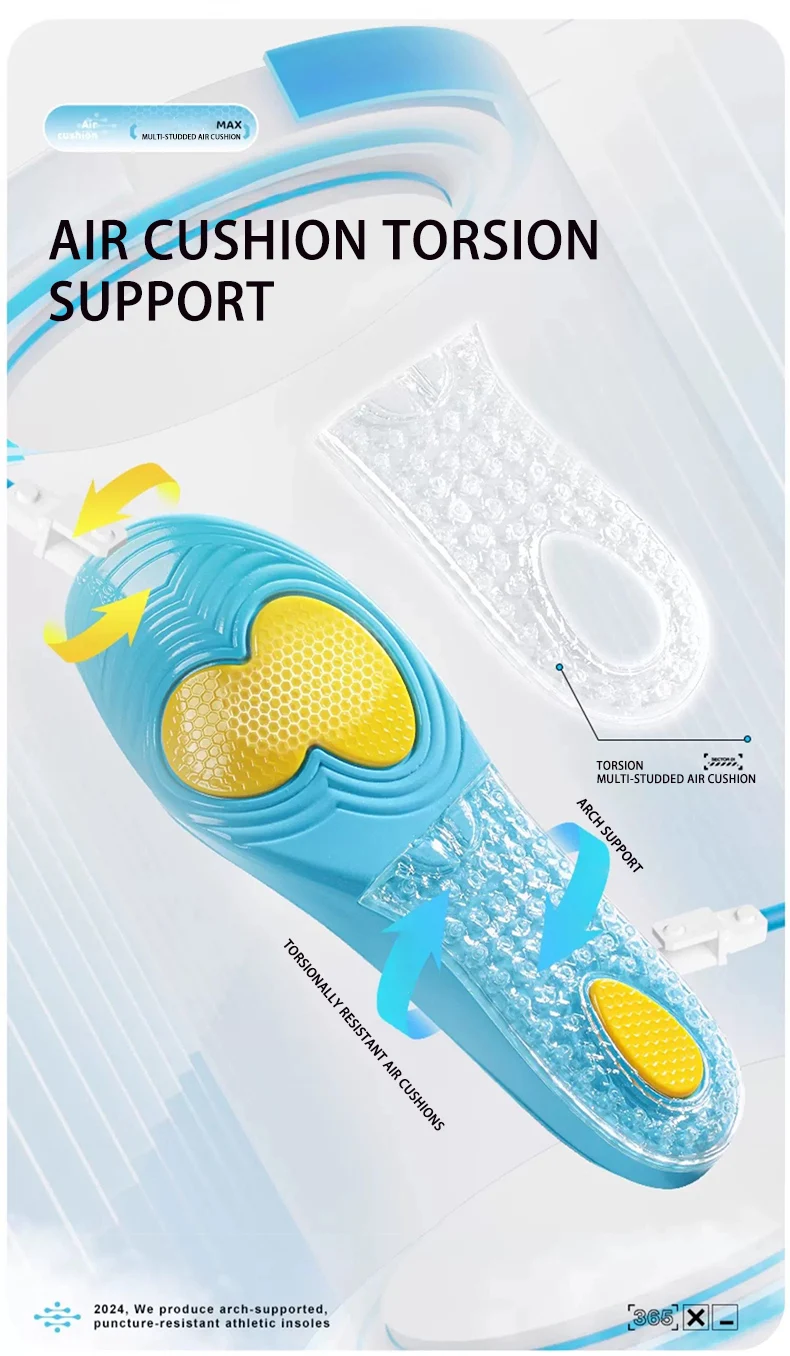 High Elastic Sealed Air Cushion Sports Insoles with Mesh High Elastic Sealed Air Cushion Sports Insoles with Mesh