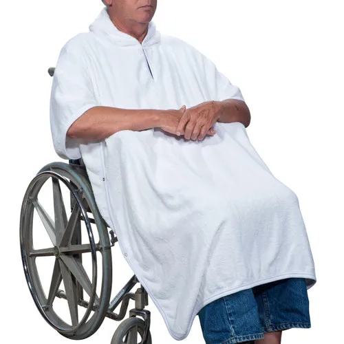 wheelchair Terry Bath towel or Pool Cover-Up Poncho Adaptive Clothing Showroom wrap towel