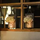 Wood Rustic Indoor Outdoor Farmhouse Garden Yard Home Wall Decor Mason Jar Sconce Wall Sconces