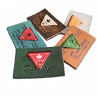 Jeans Custom Logo Jeans Label Engraved On Leather Patches Logo For Handbag Garment Clothing
