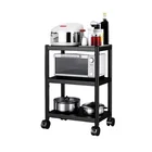 Appliance Oven 3-layer Stainless Steel Multifunction Floor-standing Kitchen Appliance Microwave Oven Storage Rack