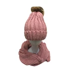 Scarf Wholesale Winter Warm Two-piece Knitted Hat Knitted Scarf