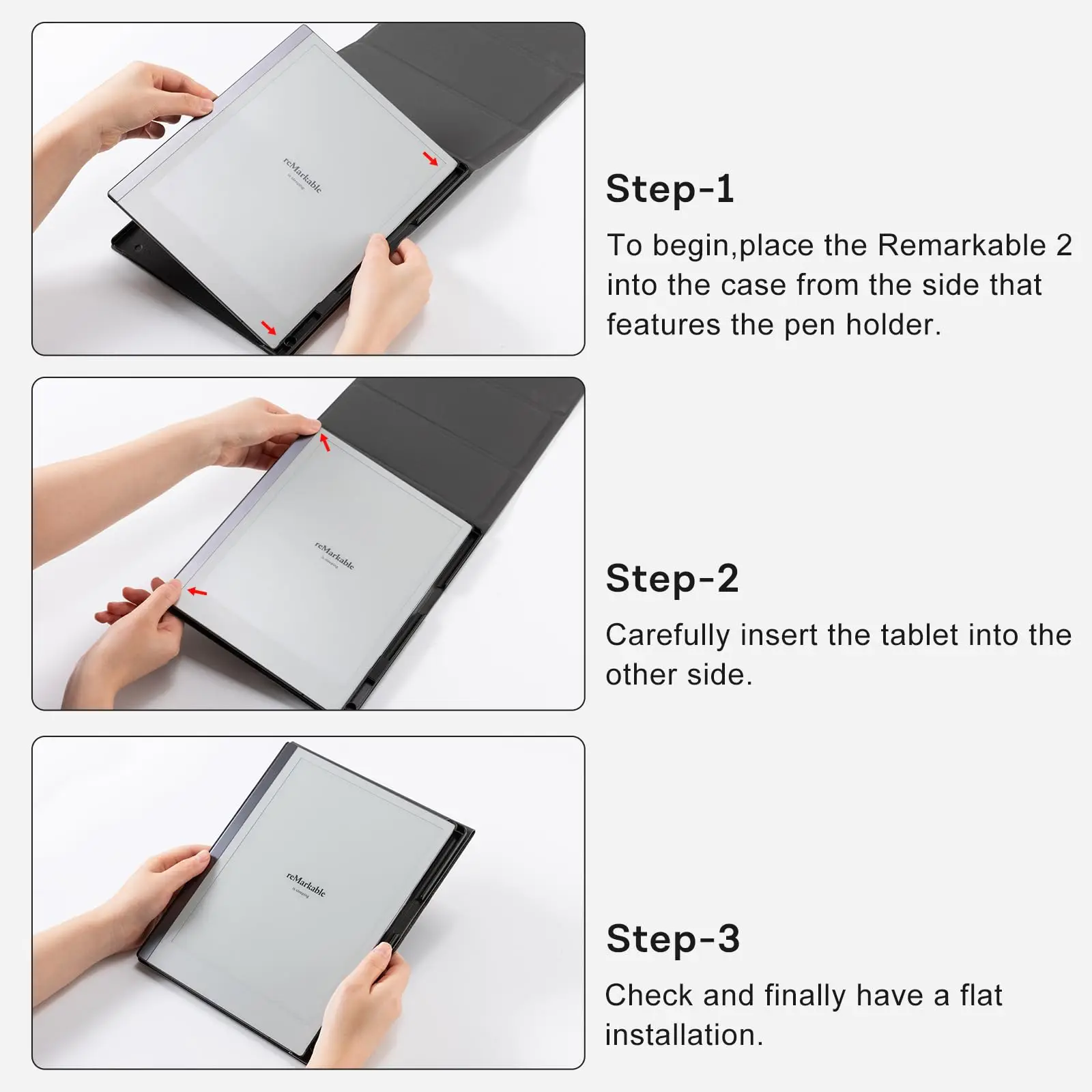 product case for remarkable 2 multi angle foldable stand feature perfect choice of remarkable 2 case with pen holder laudtec-9