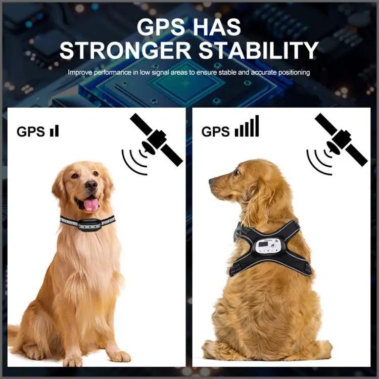 Gard pentru câini fără fir GPS Gard electric reglabil pentru câini Gard cu 3 moduri de antrenament Sistem de gard reîncărcabil pentru animale de companie cu St reflectorizant