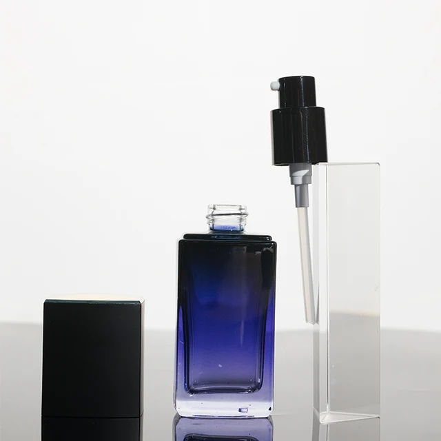 High Quality 30ml Gradient Blue/Clear Round Refillable Perfume Glass Bottles Empty Luxury Perfume Bottle at factory price