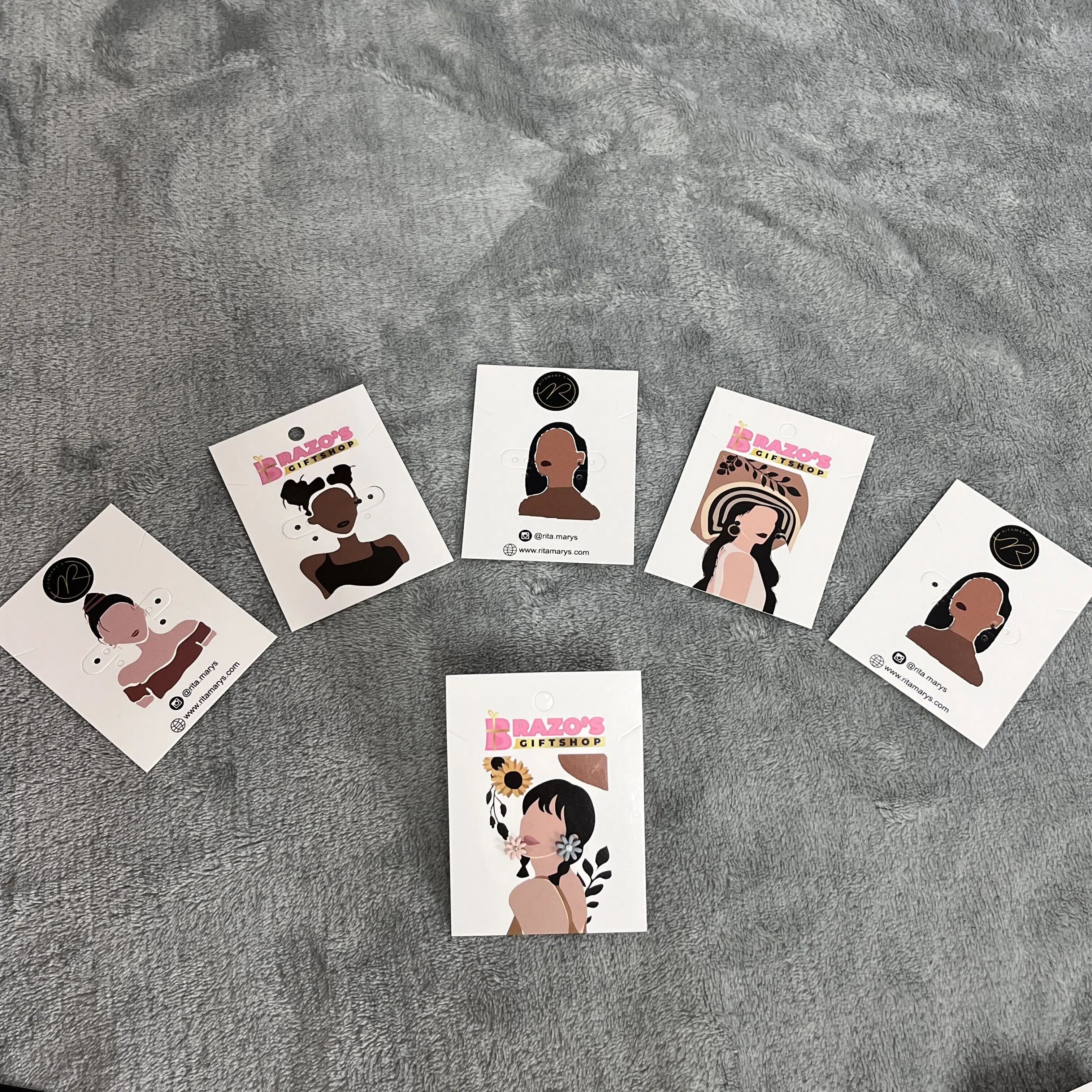 Eco Friendly Custom Die Cut Earring Cards Private Label Holder Backing Jewelry Display Cards details