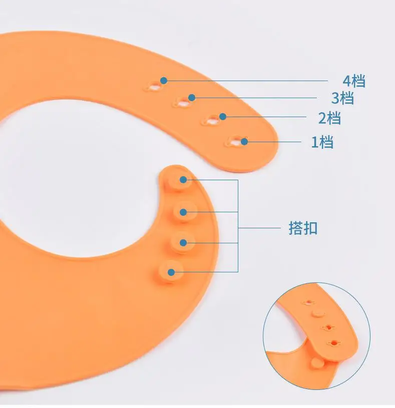 Custom High Quality Food Grade Soft Waterproof Silicone Baby Bib With Food Catcher