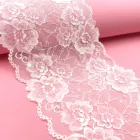 Lace Lace 2022 New Design Factory Price Flower Spandex Nylon 18cm White Stretch Lace Fabric For Clothing
