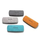 Case Wholesale Customized Personalized Large Fashion Feel Round Folding Metal Leather Eyeglasses Case