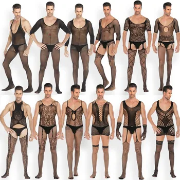 Fashion Fishnet Bodystocking Sexy Lingerie Crotchless Halter Long