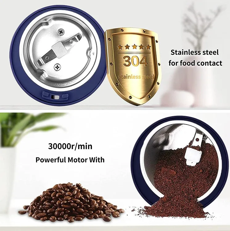 Multi-function Automatic Logo Custom Mini Electric Coffee Grinder Household Nut Spice Bean Food Grinder