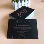 Printing Cards Professional Printing Luxury Gold Foil Hot Stamp Black Matte Thank You Cards 100 For My Small Business