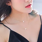 Pearl Pendant Pearl Wholesale INS Light Luxury Women Fashion Pearl Pendant Double Pearl Shape Necklace