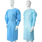 Coat Long Disposable Isolation Grown Isolation Gown Nonwoven Protective Coat With Knit Cuff Long Sleeve