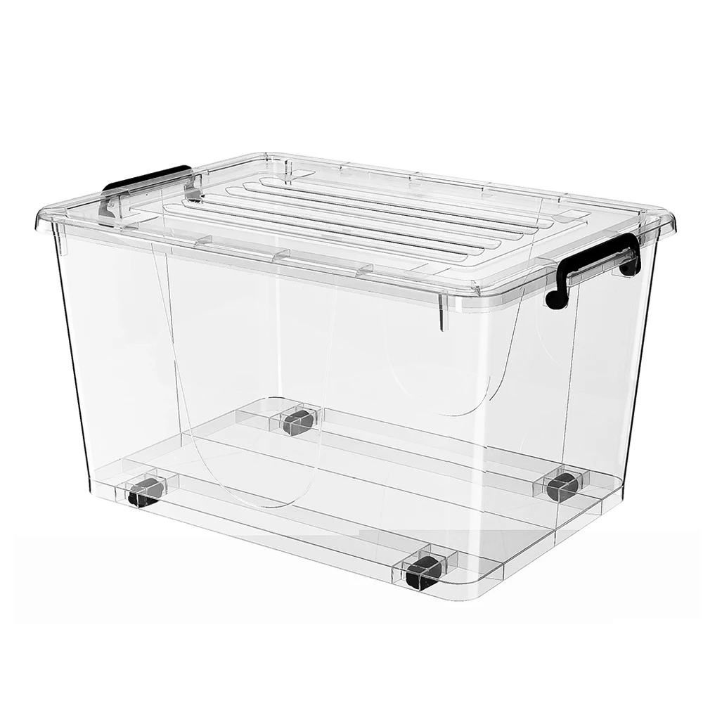 Eco-Friendly PP material Transparent 49L Plastic Storage Box for home daily storage