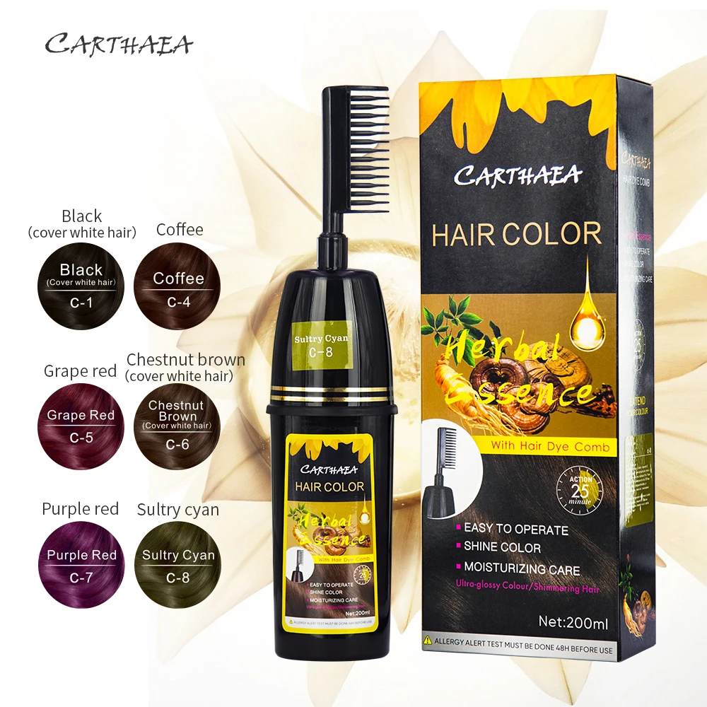 Hot sale oem black hair dye color wholesale effective formula herbal extract permanent hair dye shampoo