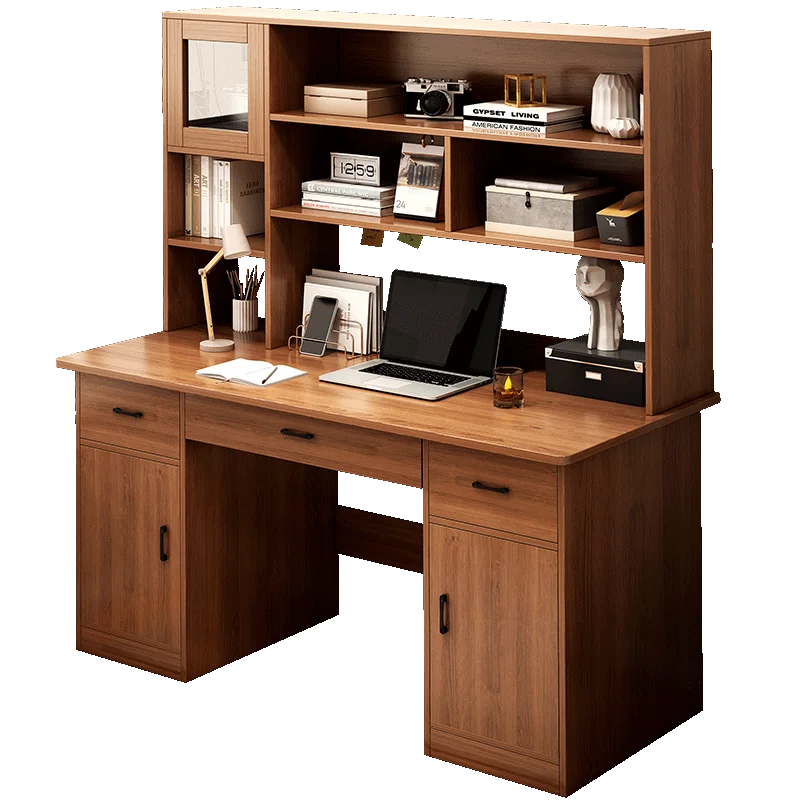 Wholesale traditional Chinese style sturdy computer desk with bookcase