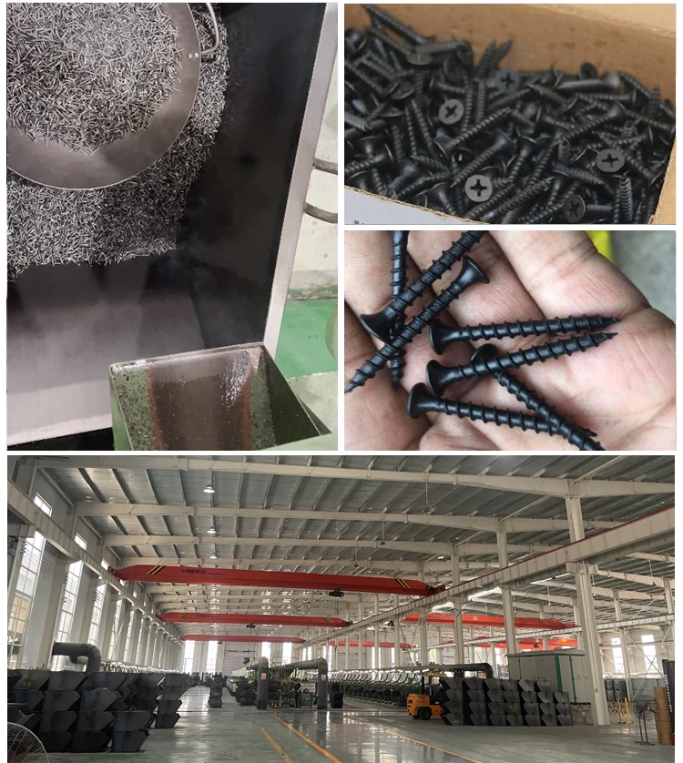 Philips Bugle-Head Coarse Thread Sharp Point Black Phosphated Drywall Screws manufacturer fine thread 3.5*25mm 3.5 mm x 35 mm tornillos gray Trumpet Screw Philips drive gypsum board screws Plasterboard parafusos csk metal mdf screw