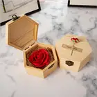 Flower Valentine Valentine Day Gifts Hexagonal Wooden Box Soap Flower Gift Box Flower Soap Roses Gift Box