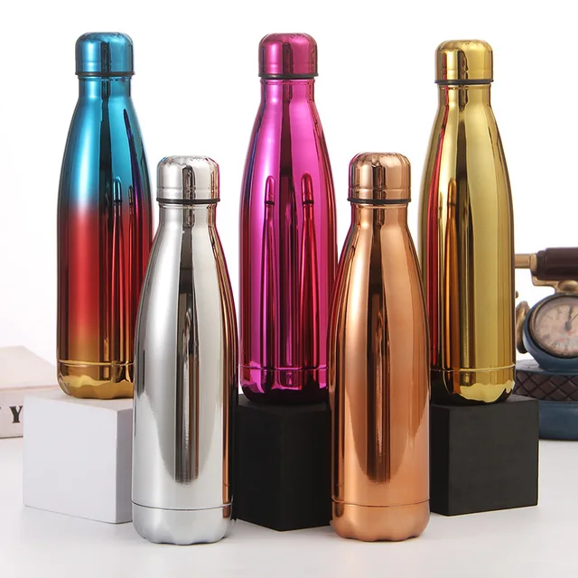 print or engrave your artwork Double wall stainless steel with copper insulating vacuum bottle 500ml