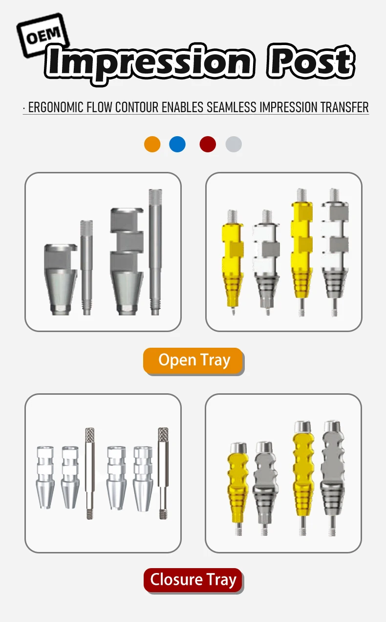Megagen Bluediamond Best Price OEM Healing Abutment Closure Cap Impression Post Cementable Straight/Angled Implant Analog details