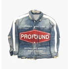 DiZNEW OEM High Quality Denim Jaket Destroyed Printing Jeans Jacket Men