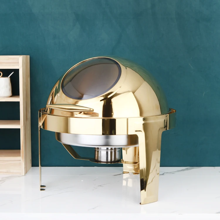 Luxury Chafer Dish Buffet Set Stainless Steel Commercial Equipment Food Warmer Gold Chafing Dish_1