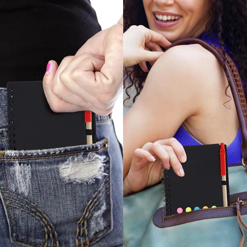 Memo Sticky Notes Flag Kraft Paper Notebook Mini Small Notebook Custom Notepads With Pen and Sticky Notes