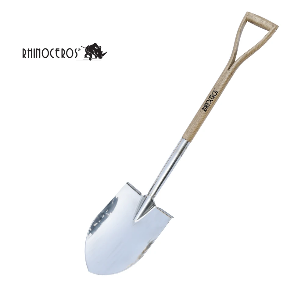 Details about   trenching shovel wood handle stainless steel 