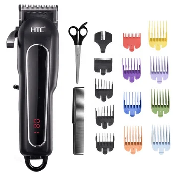 HTC CT-8089 professional barber and home rechargeable lithium battery for hair clipper with LCD digital display