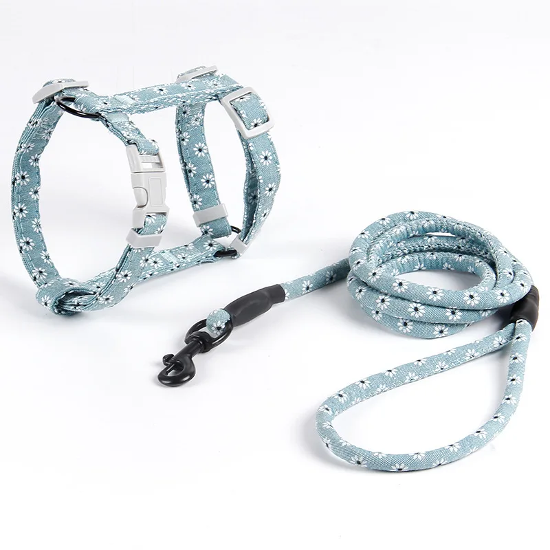 Fully Adjustable Vest Dog Harness with Leash Durable Colorful Nylon Harness Set