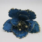Classic Fabric Xmas Poinsettia Flowers Stem With Glitter For Christmas Tree Decor Wholesale