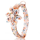 Sunflower Dog Sunflower Dog Collar With Flower Personalized Engraved Dog Collar With All Metal Buckle