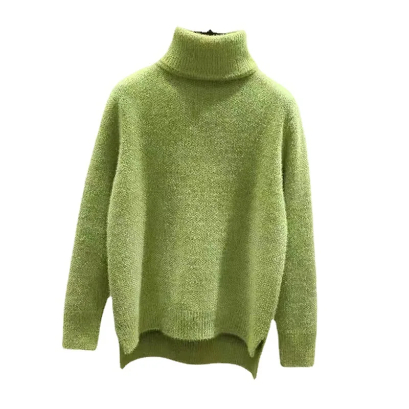 Women's turtleneck sweater A mink-like cashmere knitted top for 2022 ladies sweater for winter