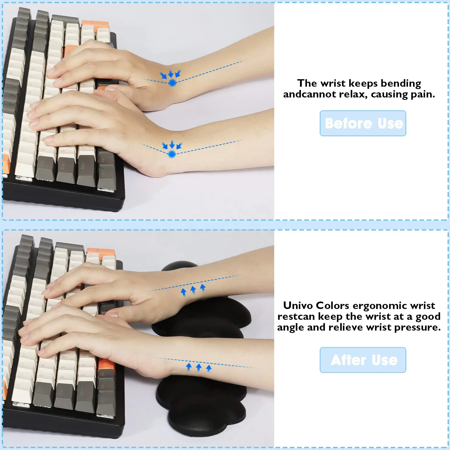 Non-slip Pad Wrist Protection Support For Laptop Gaming Soft Memory Cotton Mat