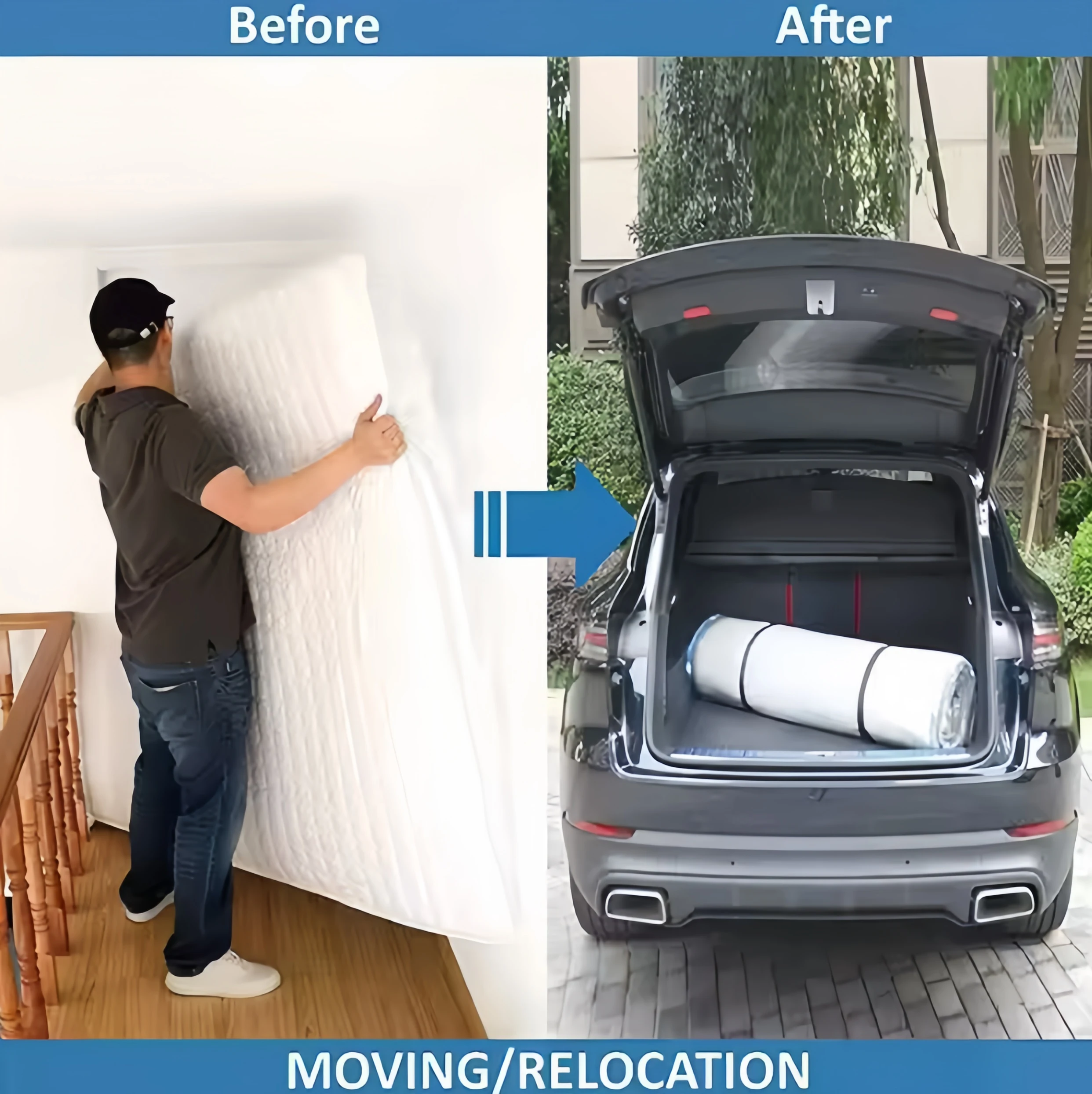 Sealed Transparent PA+PE Vacuum Compressed Mattress Storage Bag Thick Material Space-Saving for Living Room Relocation