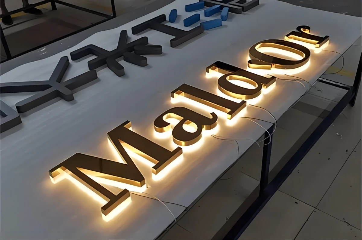 product sry sign stainless steel side punching leak engraving blank edge 3d led letters luminous word mini custom logo sign outdoor993-9