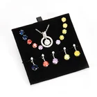 Jewelry Crystal Blue 2022 New Arrival Women Multi Colors Jewelry Set Crystal Blue Cubic Zircon Earrings Necklace Set