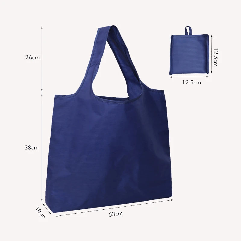 Reusable Shopping Bags Foldable Large shopping tote folds in to Small pouch 