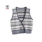 Vest Women New Arrival High Quality Jacquard Knitted V Neck Autumn Sweater Vest Women