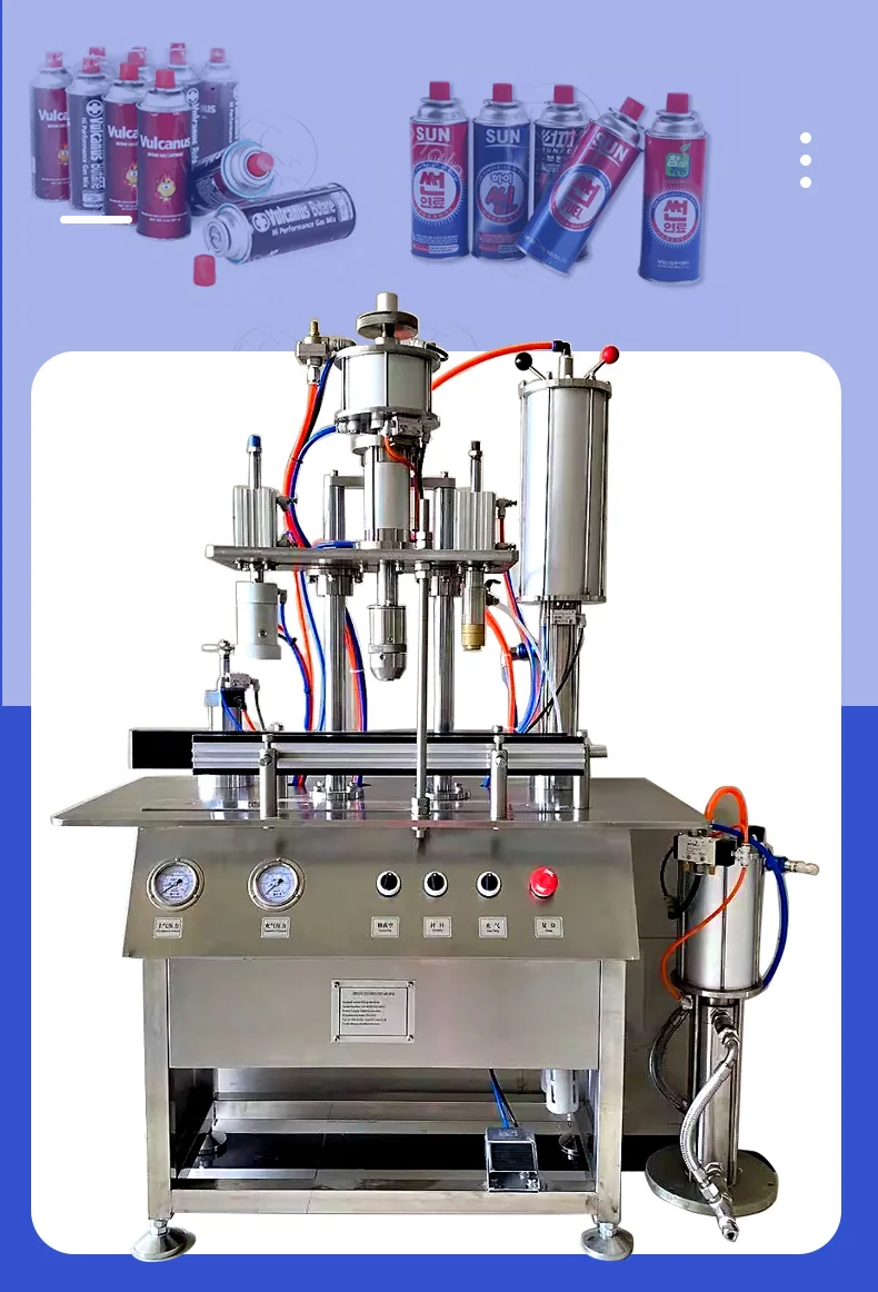 Automatic Aerosol LPG Butane Refrigerant Cylinder Canned Gas Filling Machines supplier
