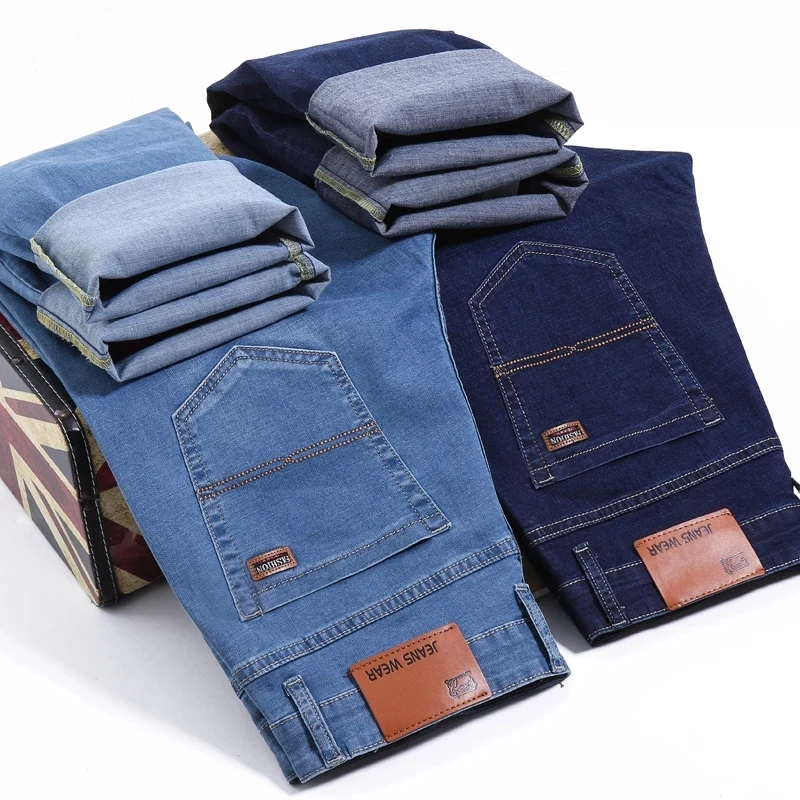 Men's Jeans Business Casual Light Blue 