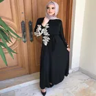 Maxi Dress Fashionable Style Muslim Long Sleeve Women Maxi Dress