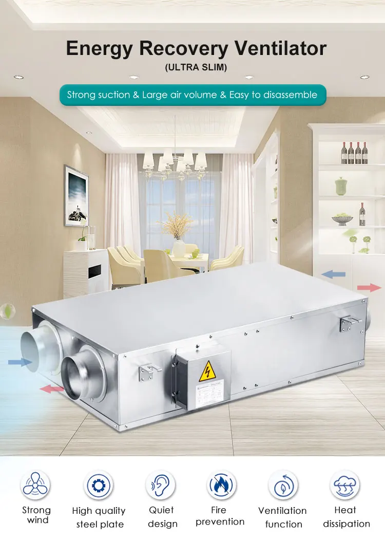 Hvac System Duct Fan, 110V/220V, 350cmh, ERV - detail 2