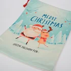Christmas Tote Beach Bag Canvas Waterproof Drawstring Backpack Sports Gym HandBag For Women Men Children Large Size