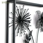 Wall Metal Art Decor IVY 3d Black Metal Flower Branch Leaf Wall Art Hangings Home Decor