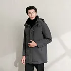 Coat New Arrival Hooded Fur Stand Collar Formal Style Plus Size Men Down Business Coat