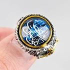 Silver Silver Silver 925 Ring Turkish Handmade Jewelry 925 Silver Islamic Men's Ring Jewelry SIZE 6-11