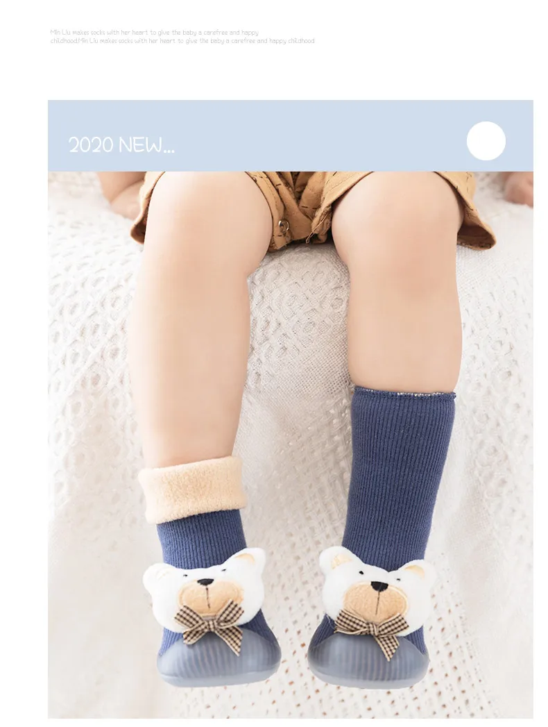 Baby toddler shoes non-slip soft-soled socks shoes cute cartoon doll winter kids floor socks factory