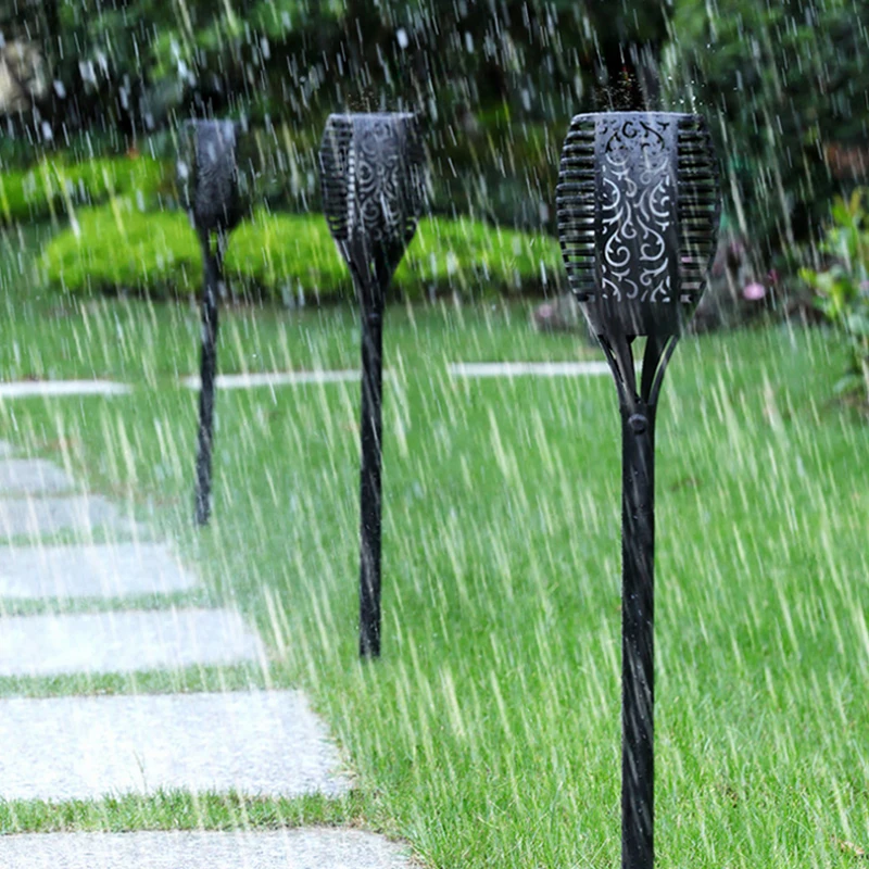 Outdoor Waterproof 96 LED Dancing Landscape Decoration Solar Flickering Flame Garden Light Solar Flame Torch